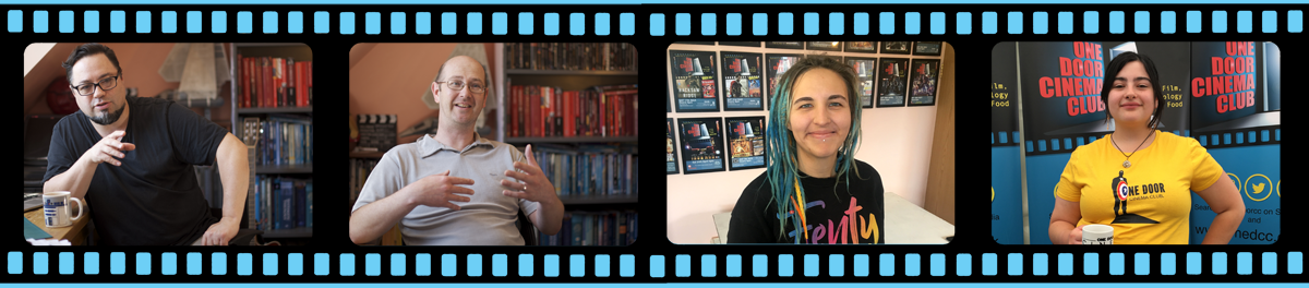 The ODCC Team: Dave Brock, Ian Cheesbrough, Hannah Fenton, Maddy Brock Team photo of One Door Cinema Club